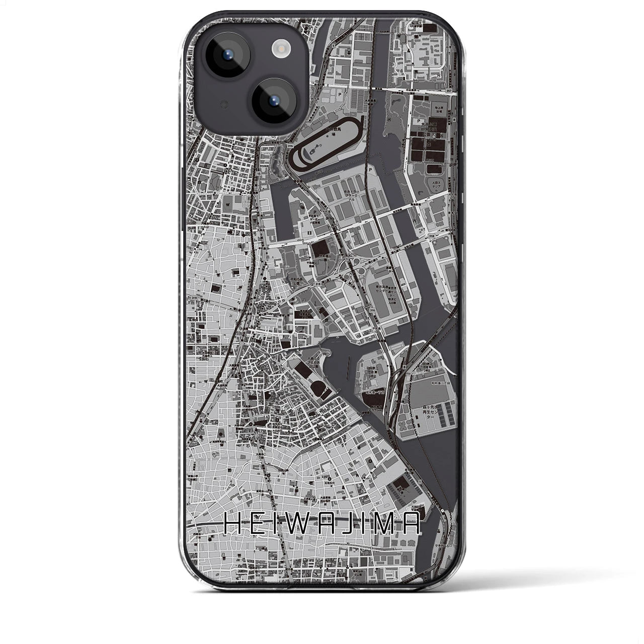【平和島(東京都)】地図柄iPhoneケース(クリアタイプ)