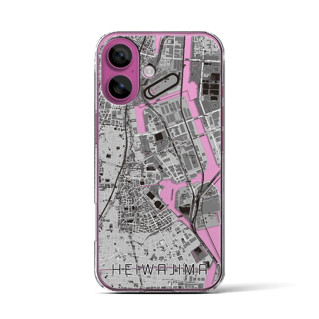 【平和島(東京都)】地図柄iPhoneケース(クリアタイプ)