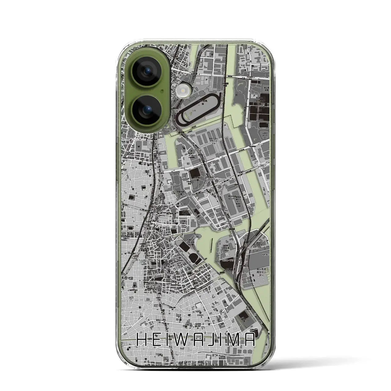 【平和島(東京都)】地図柄iPhoneケース(クリアタイプ)モノトーン・iPhone 17 Pro Max 用
