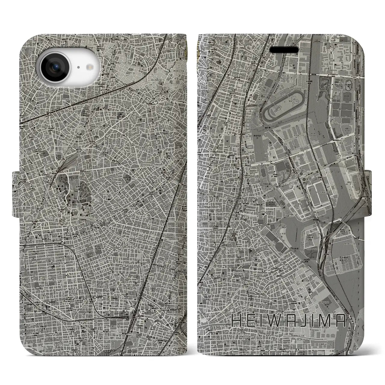【平和島(東京都)】地図柄iPhoneケース(手帳タイプ)