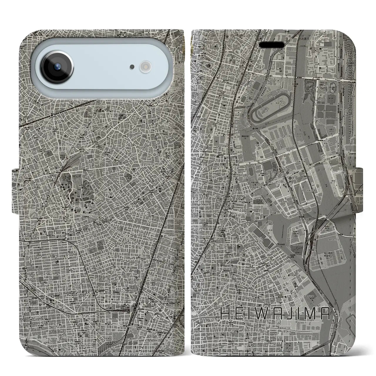 【平和島(東京都)】地図柄iPhoneケース(手帳タイプ)