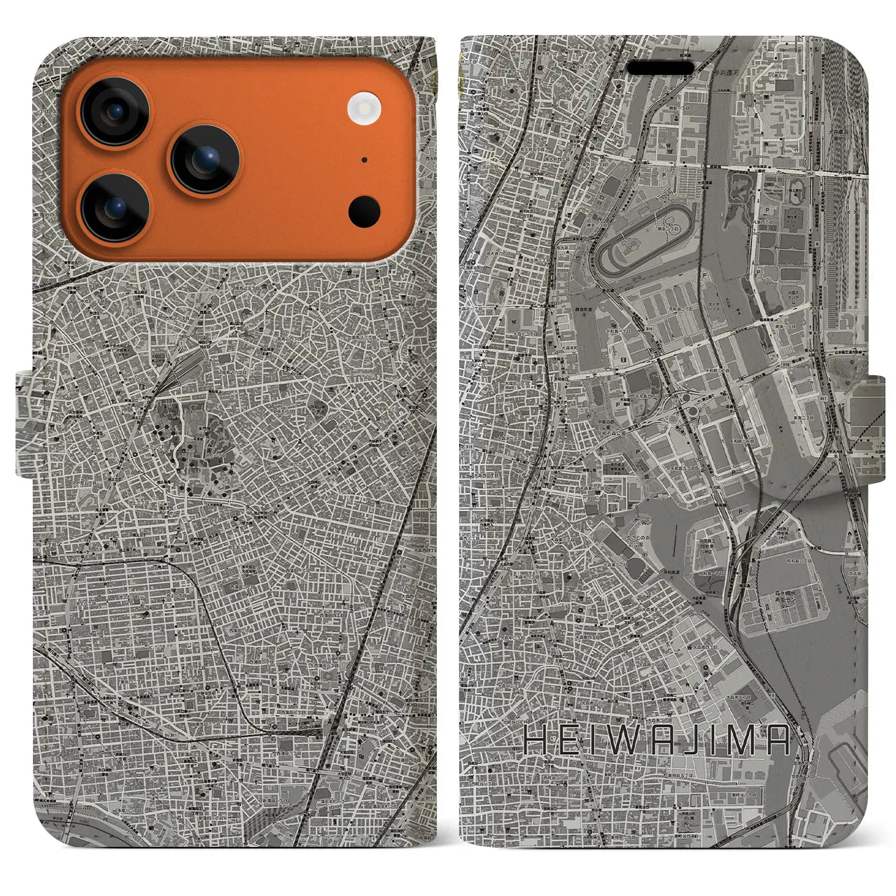 【平和島(東京都)】地図柄iPhoneケース(手帳タイプ)