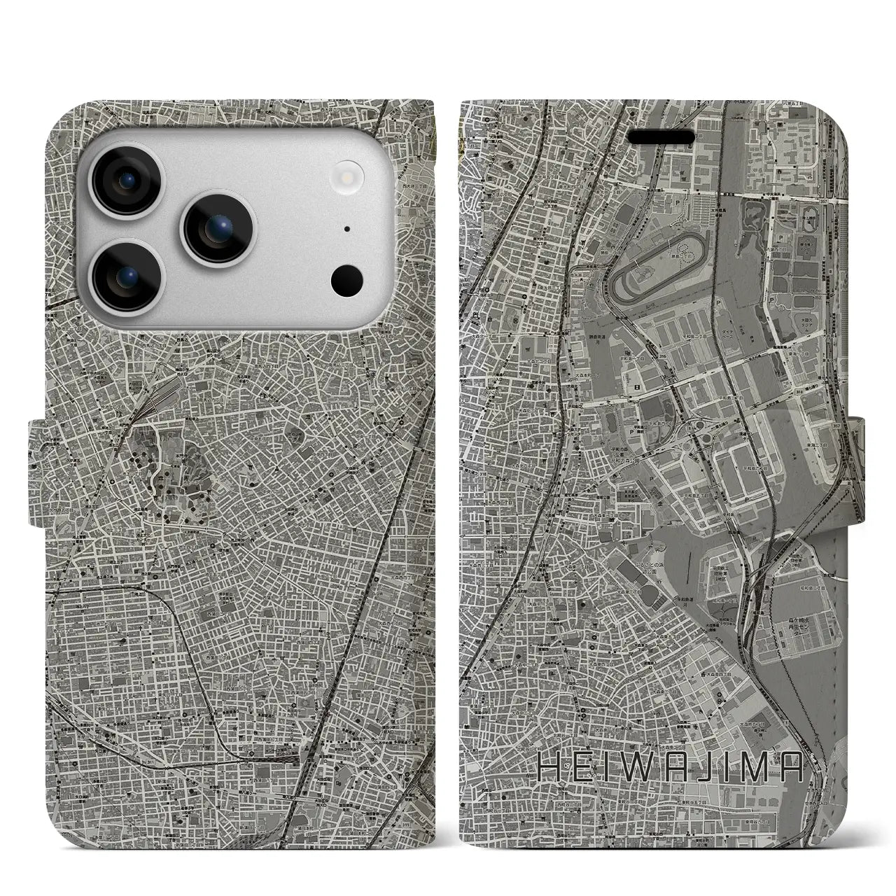 【平和島(東京都)】地図柄iPhoneケース(手帳タイプ)