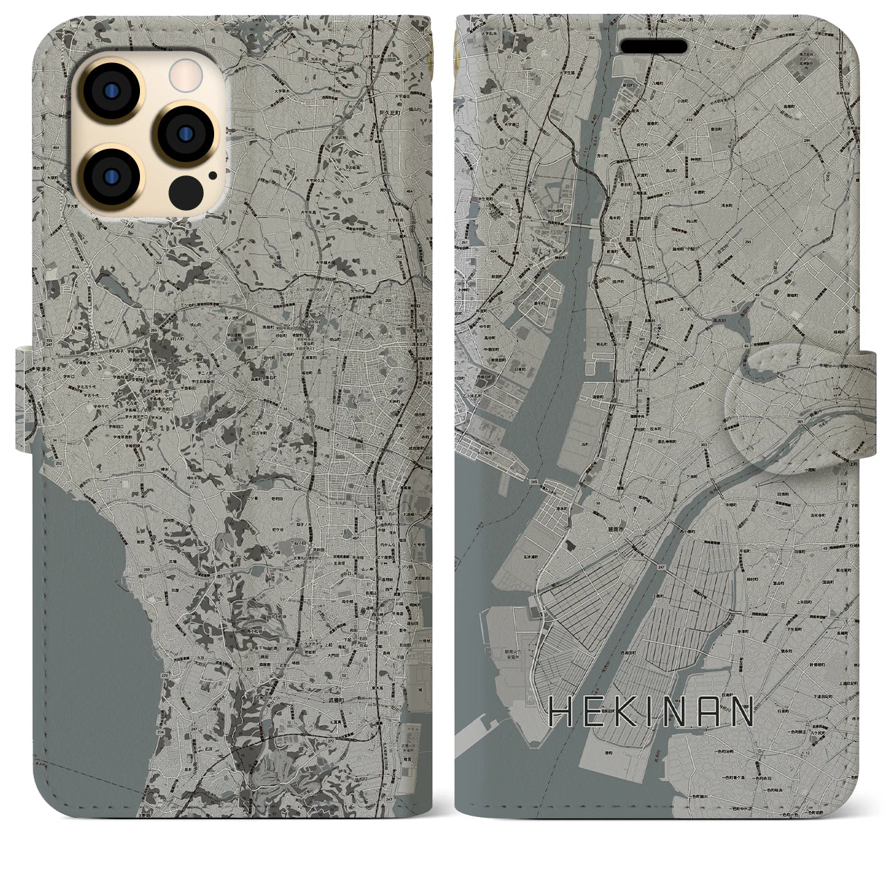 【碧南(愛知県)】地図柄iPhoneケース(手帳タイプ)