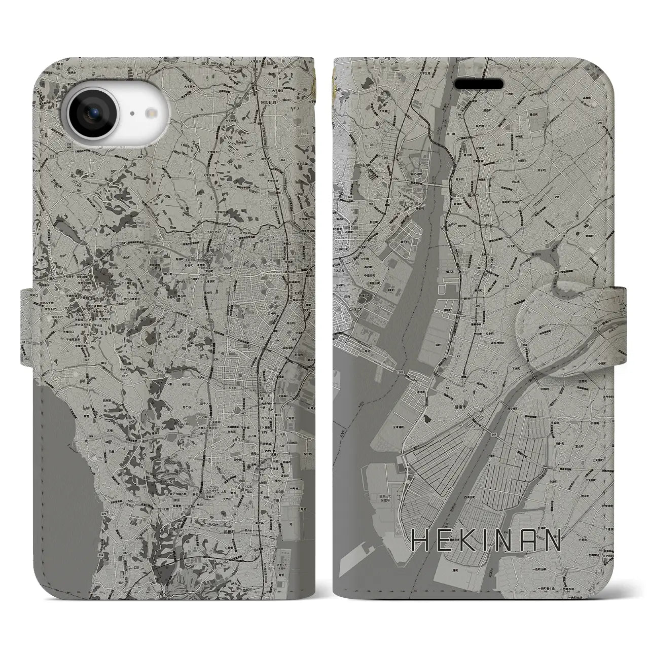 【碧南(愛知県)】地図柄iPhoneケース(手帳タイプ)