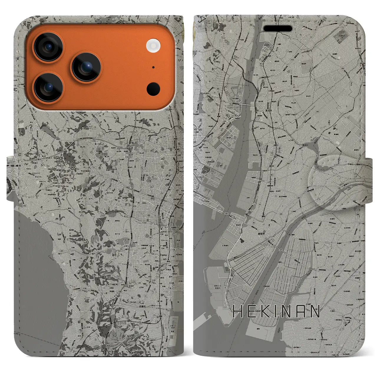 【碧南(愛知県)】地図柄iPhoneケース(手帳タイプ)