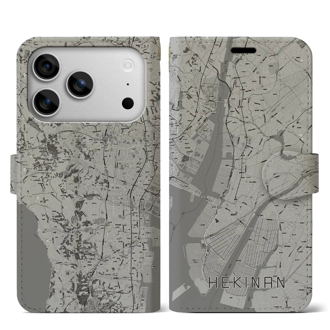 【碧南(愛知県)】地図柄iPhoneケース(手帳タイプ)