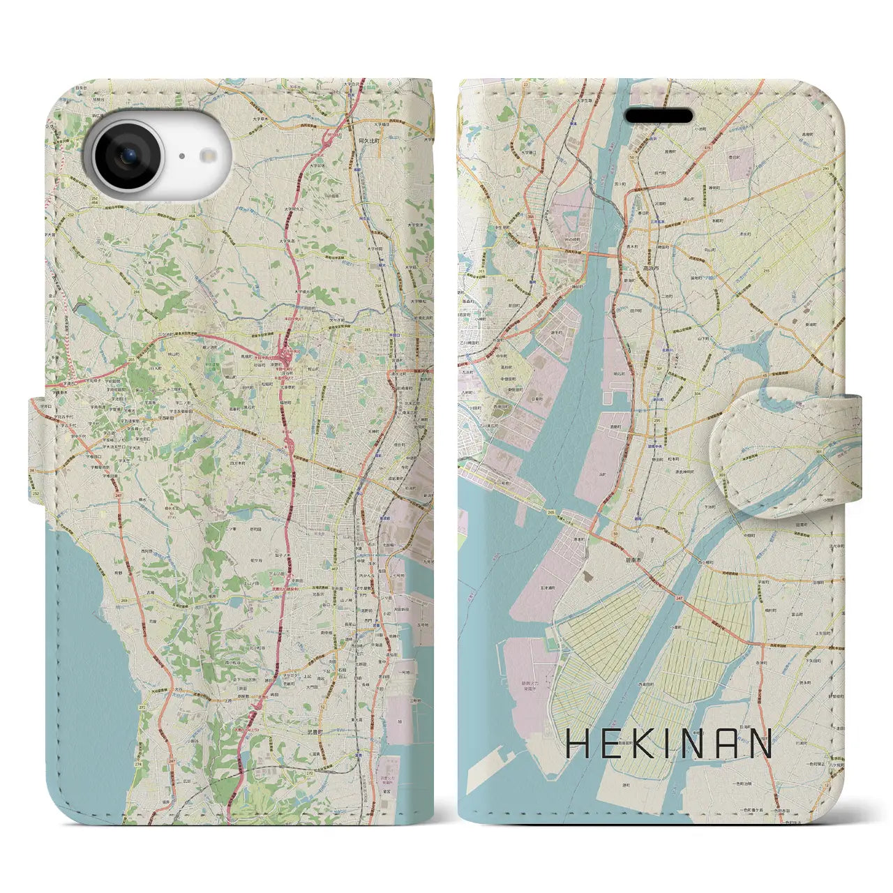 【碧南(愛知県)】地図柄iPhoneケース(手帳タイプ)