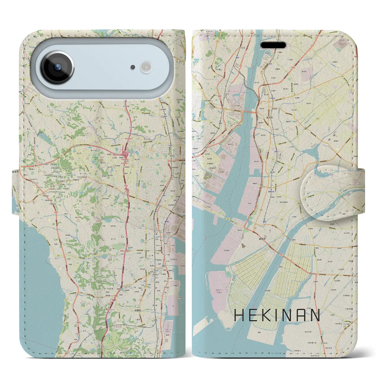 【碧南(愛知県)】地図柄iPhoneケース(手帳タイプ)モノトーン・iPhone 17 Pro Max 用