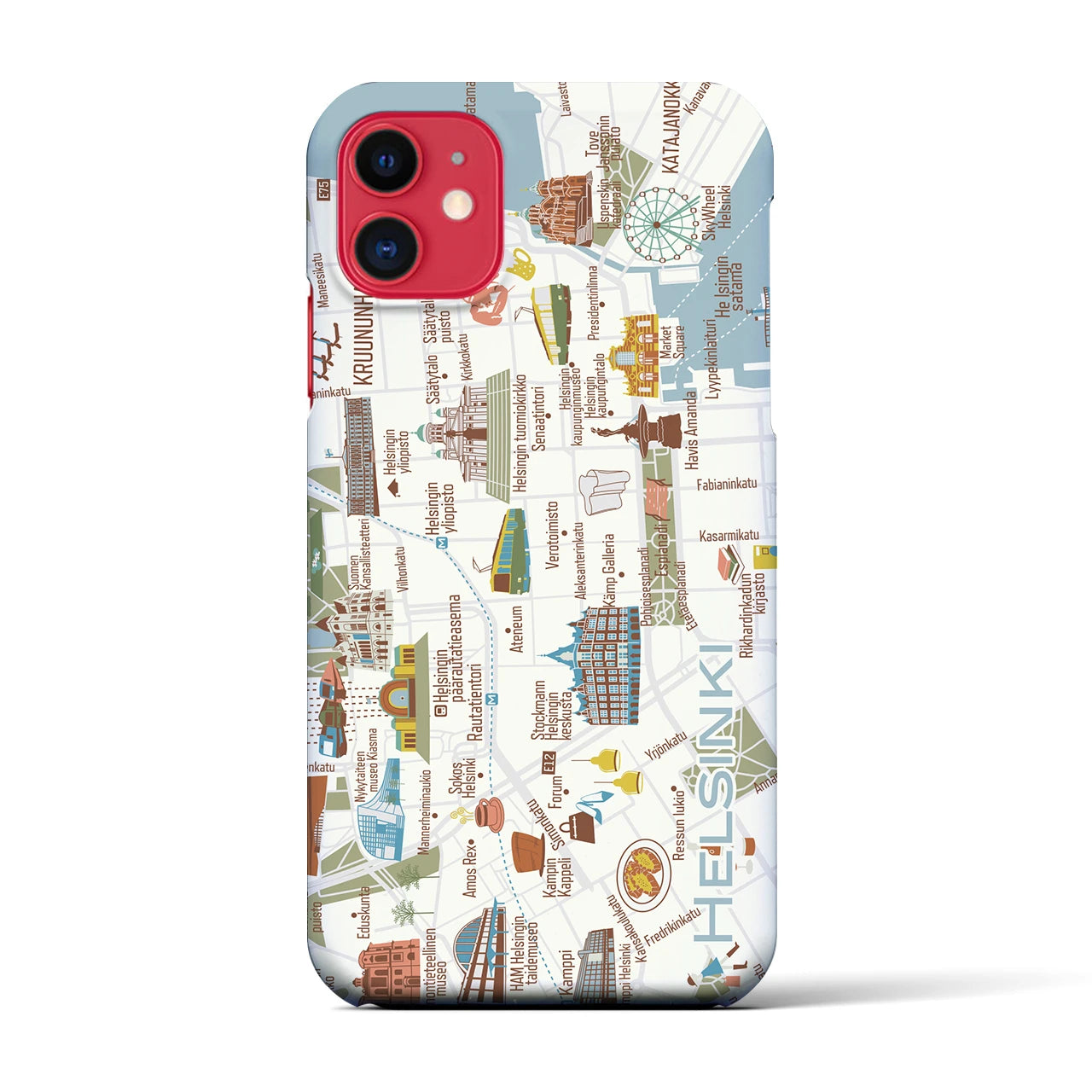 【ヘルシンキ】イラストマップiPhoneケース(バックカバータイプ)