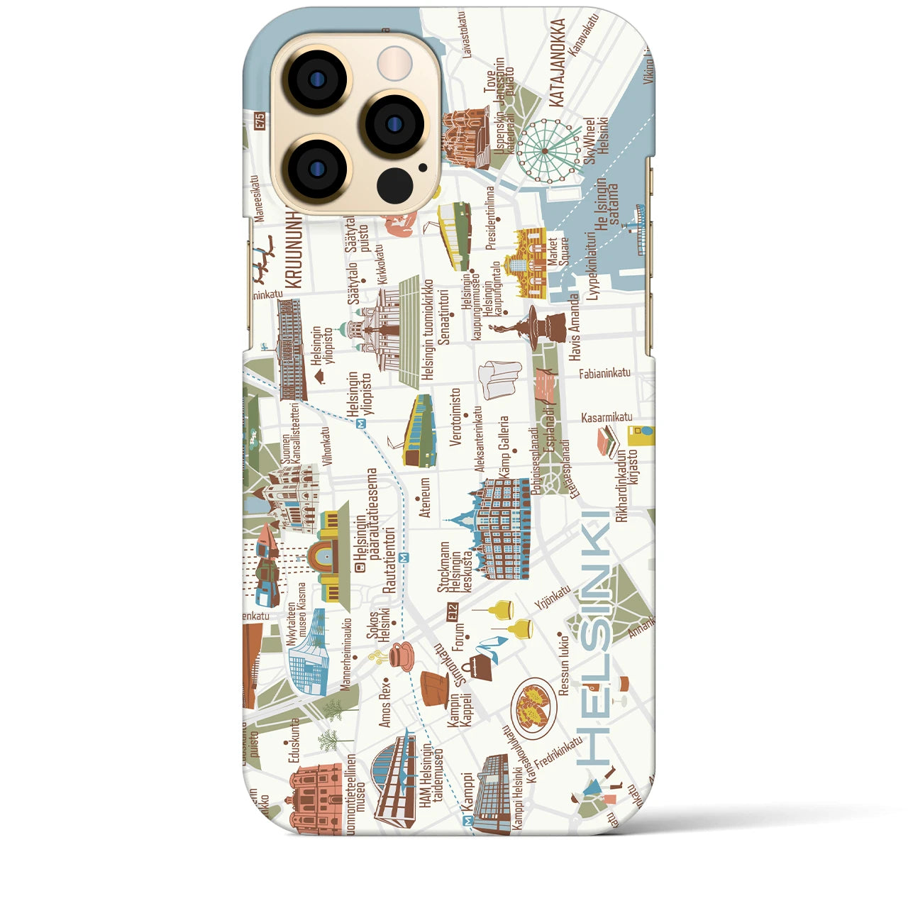 【ヘルシンキ】イラストマップiPhoneケース(バックカバータイプ)