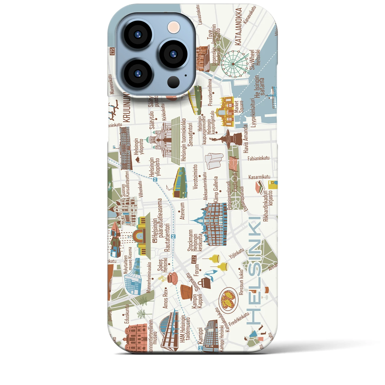 【ヘルシンキ】イラストマップiPhoneケース(バックカバータイプ)