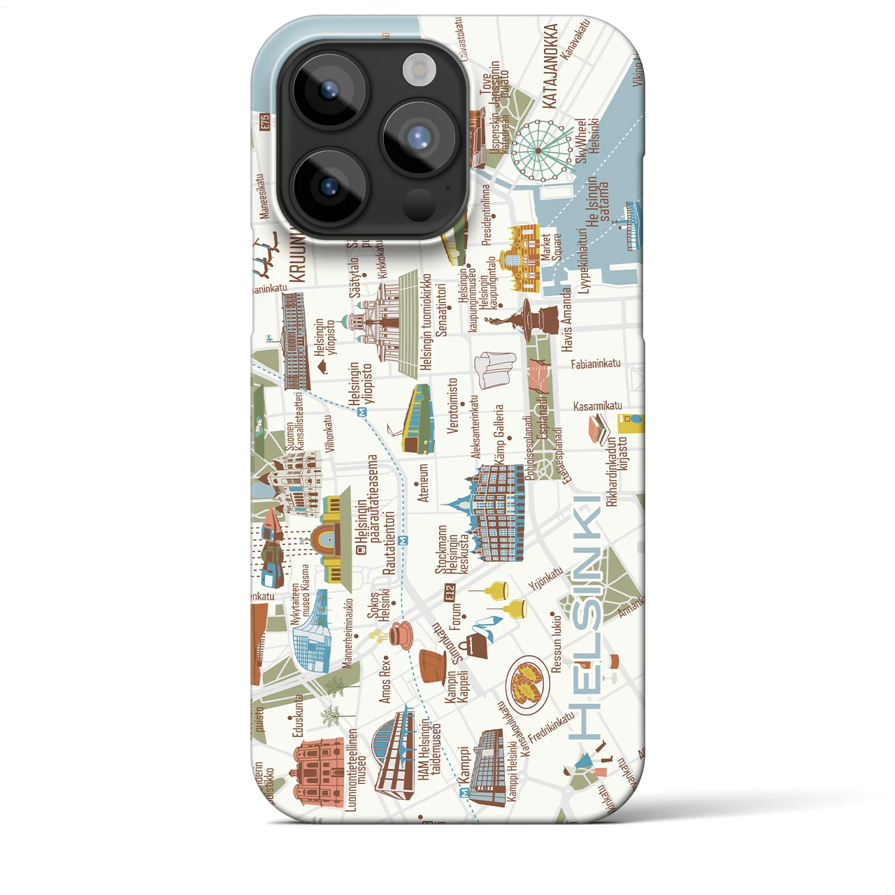 【ヘルシンキ】イラストマップiPhoneケース(バックカバータイプ)