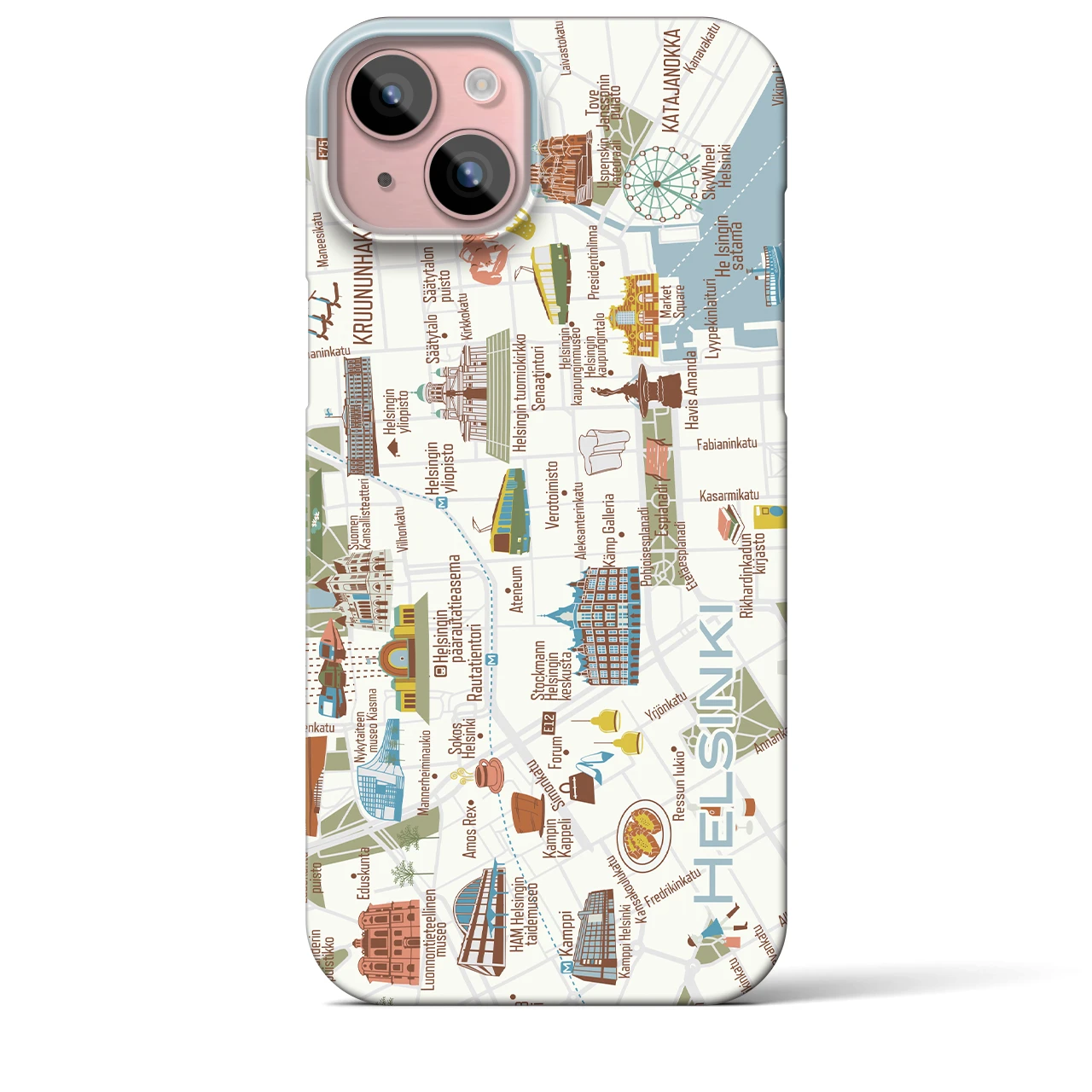 【ヘルシンキ】イラストマップiPhoneケース(バックカバータイプ)
