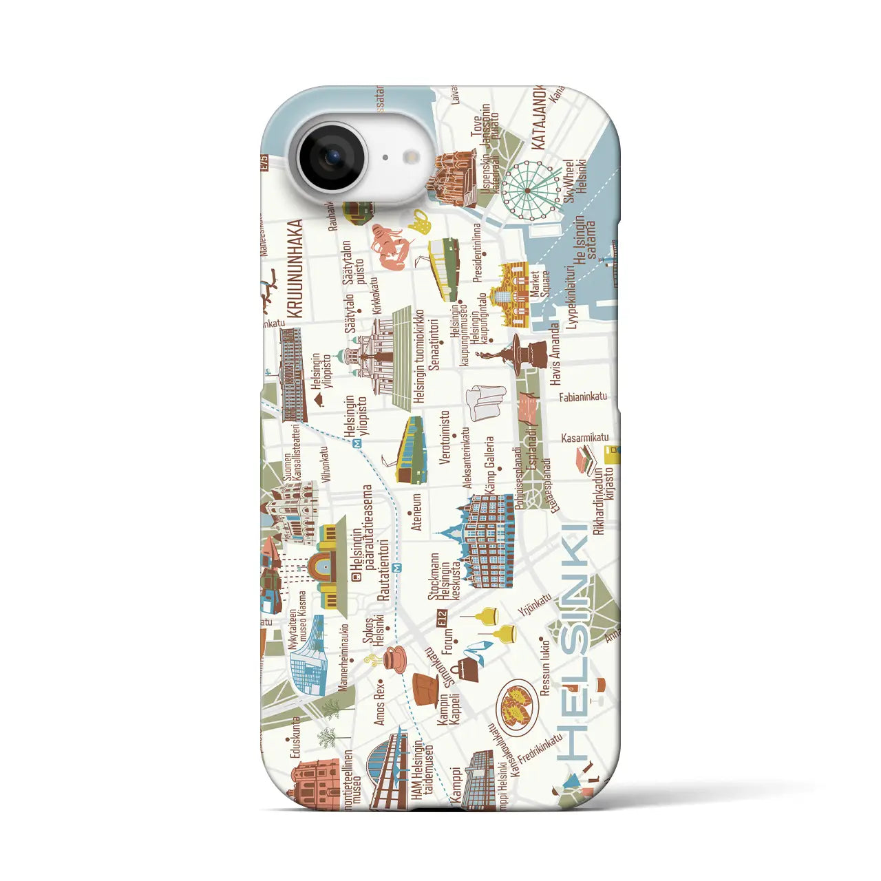 【ヘルシンキ】イラストマップiPhoneケース(バックカバータイプ)