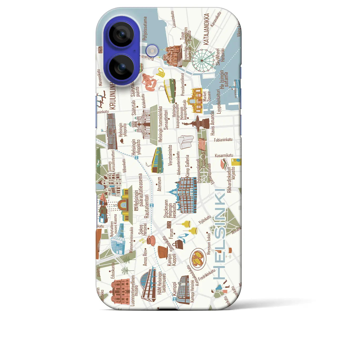 【ヘルシンキ(イラスト)】イラストマップiPhoneケース(バックカバータイプ)ダーク・iPhone 16 Pro Max 用