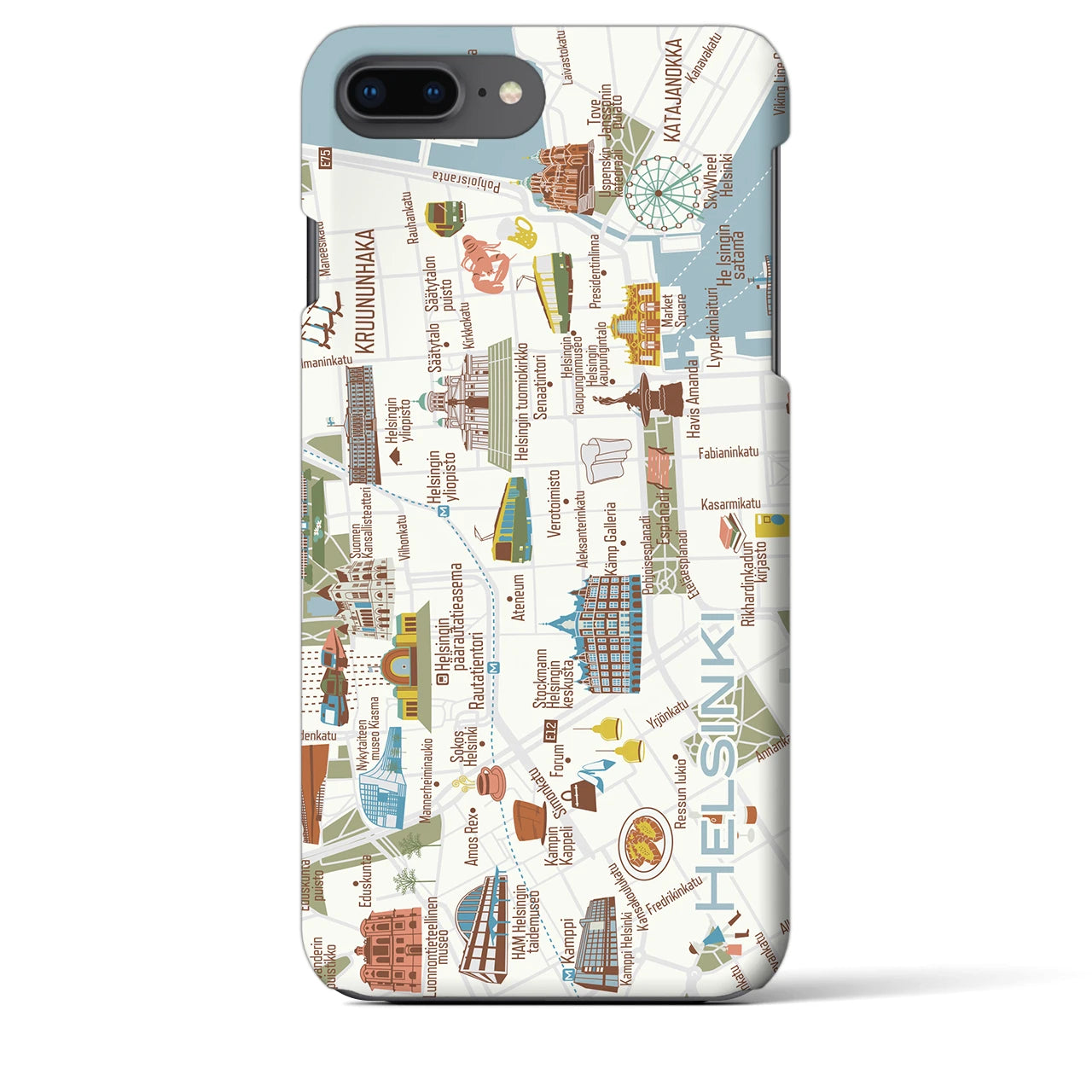 【ヘルシンキ】イラストマップiPhoneケース(バックカバータイプ)