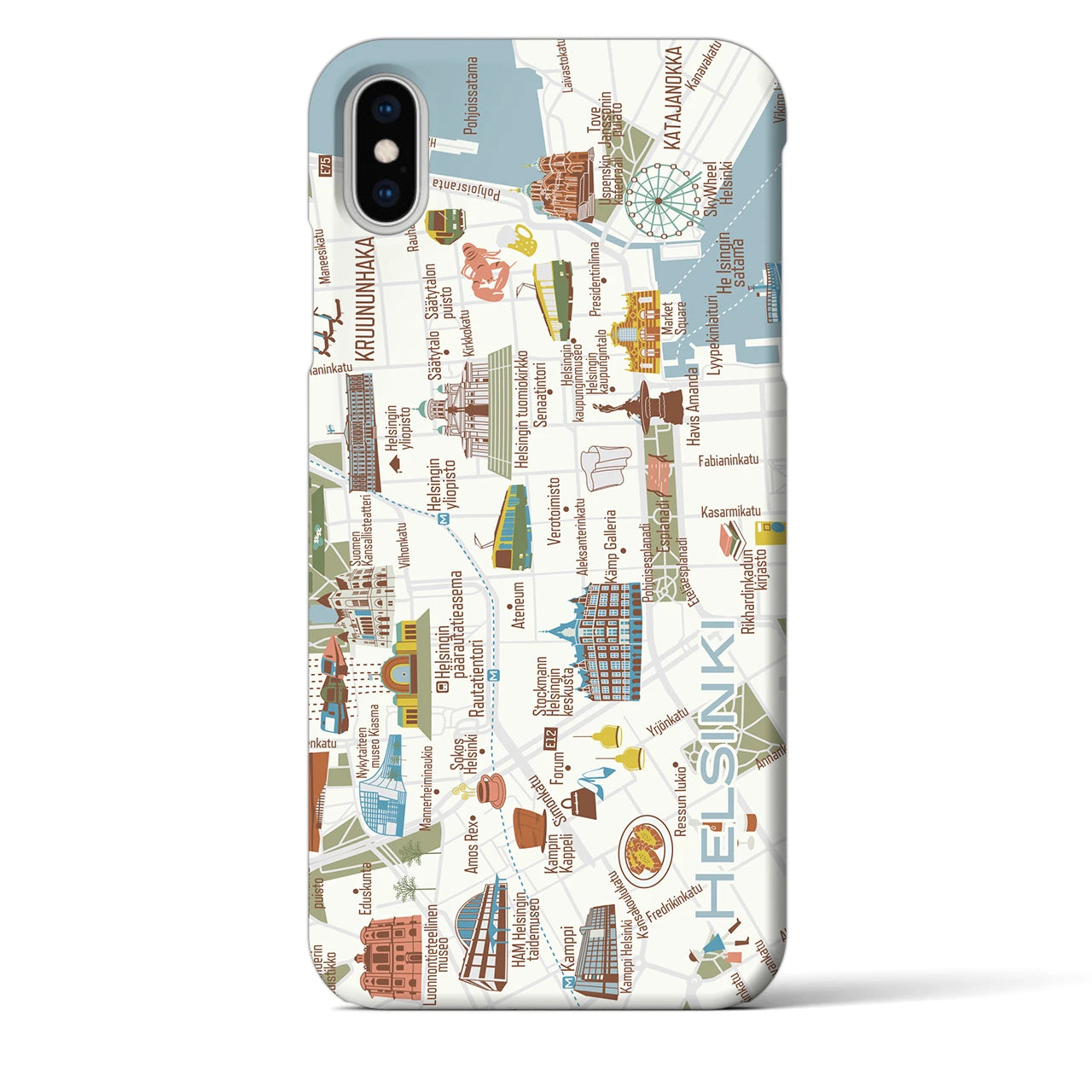 【ヘルシンキ】イラストマップiPhoneケース(バックカバータイプ)