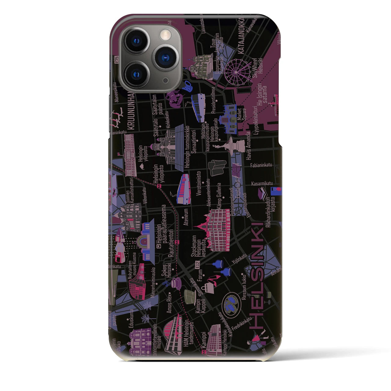 【ヘルシンキ】イラストマップiPhoneケース(バックカバータイプ)