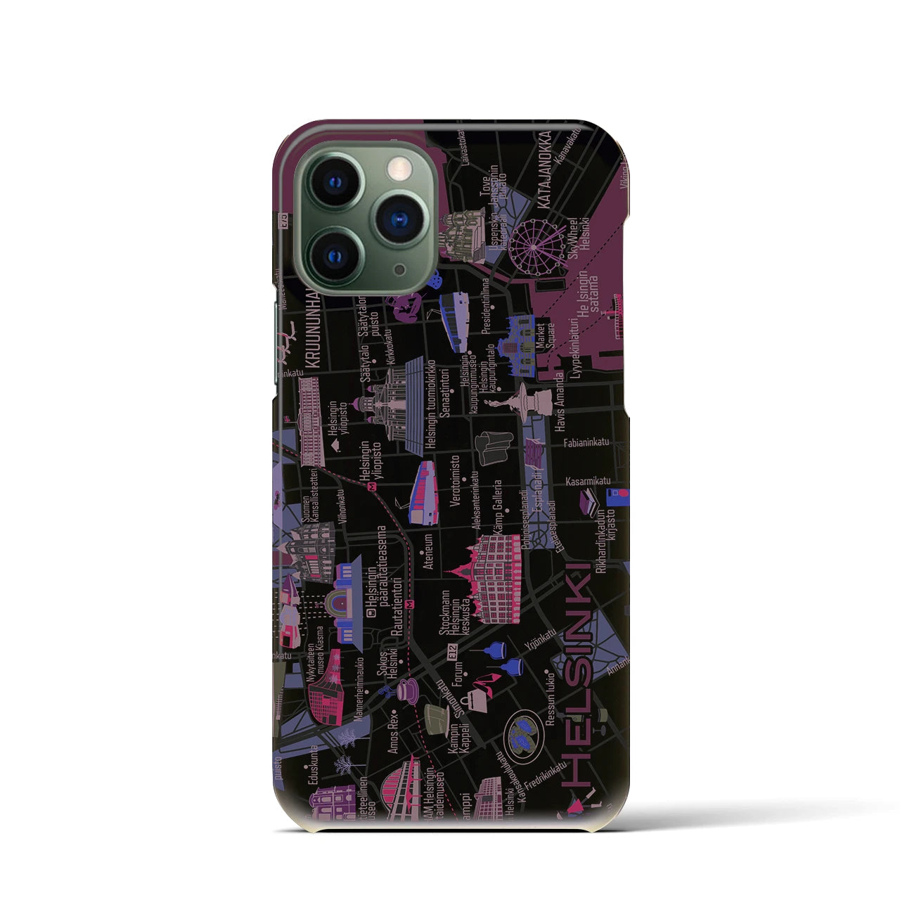 【ヘルシンキ】イラストマップiPhoneケース(バックカバータイプ)