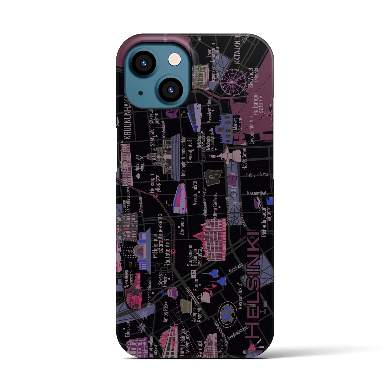 【ヘルシンキ】イラストマップiPhoneケース(バックカバータイプ)