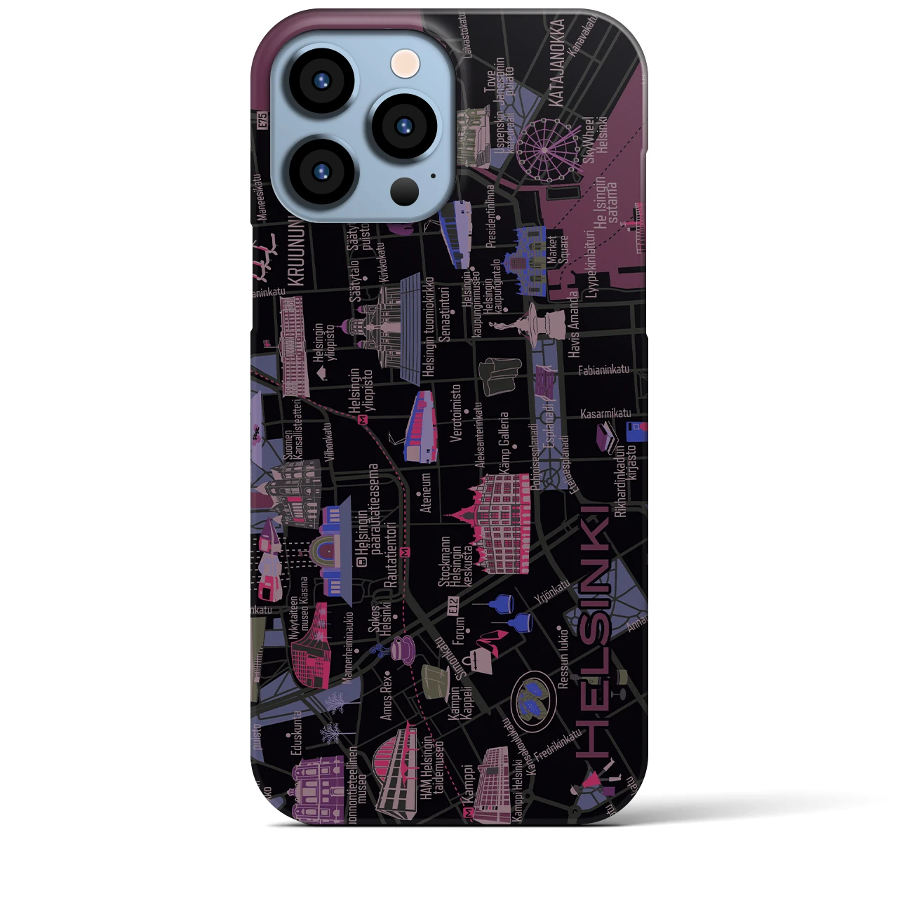 【ヘルシンキ】イラストマップiPhoneケース(バックカバータイプ)