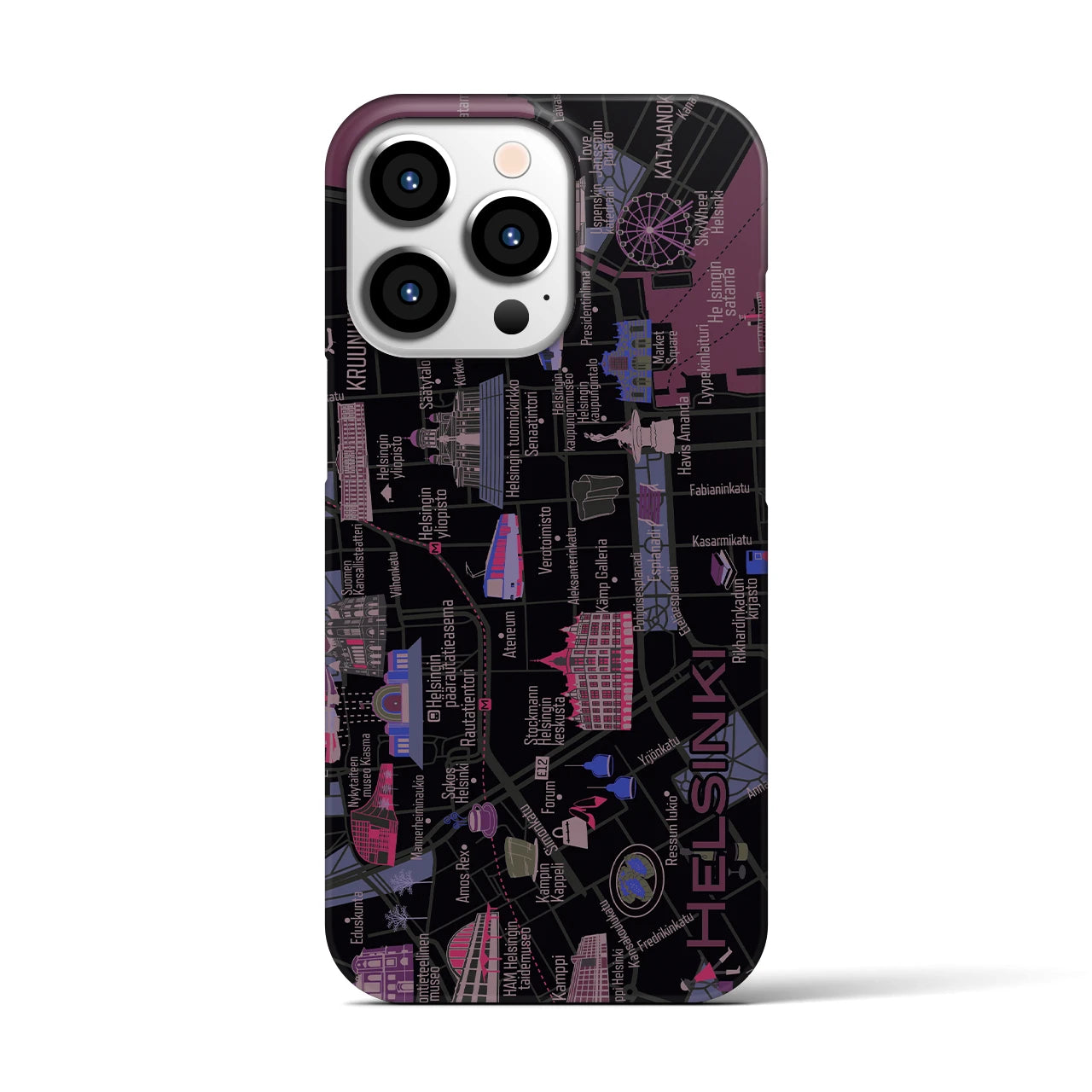 【ヘルシンキ】イラストマップiPhoneケース(バックカバータイプ)