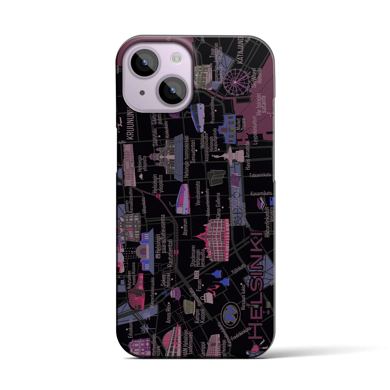 【ヘルシンキ】イラストマップiPhoneケース(バックカバータイプ)