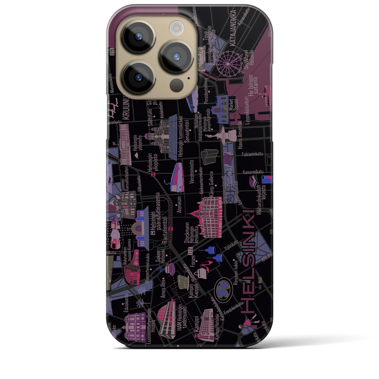 【ヘルシンキ】イラストマップiPhoneケース(バックカバータイプ)