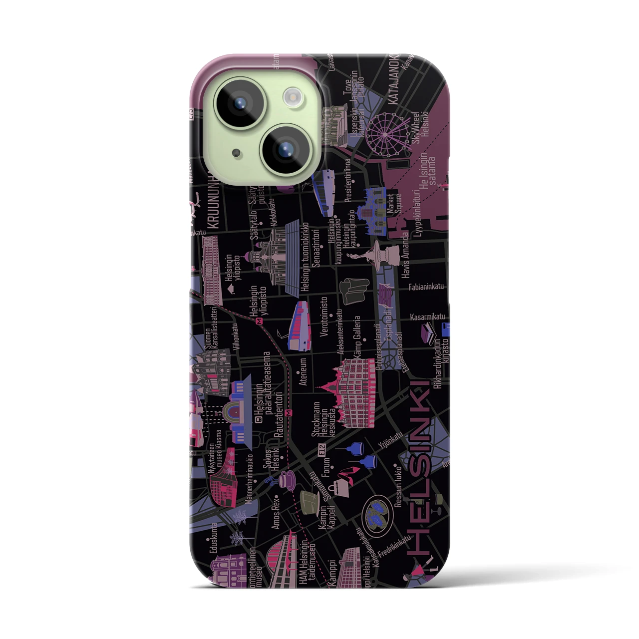 【ヘルシンキ】イラストマップiPhoneケース(バックカバータイプ)