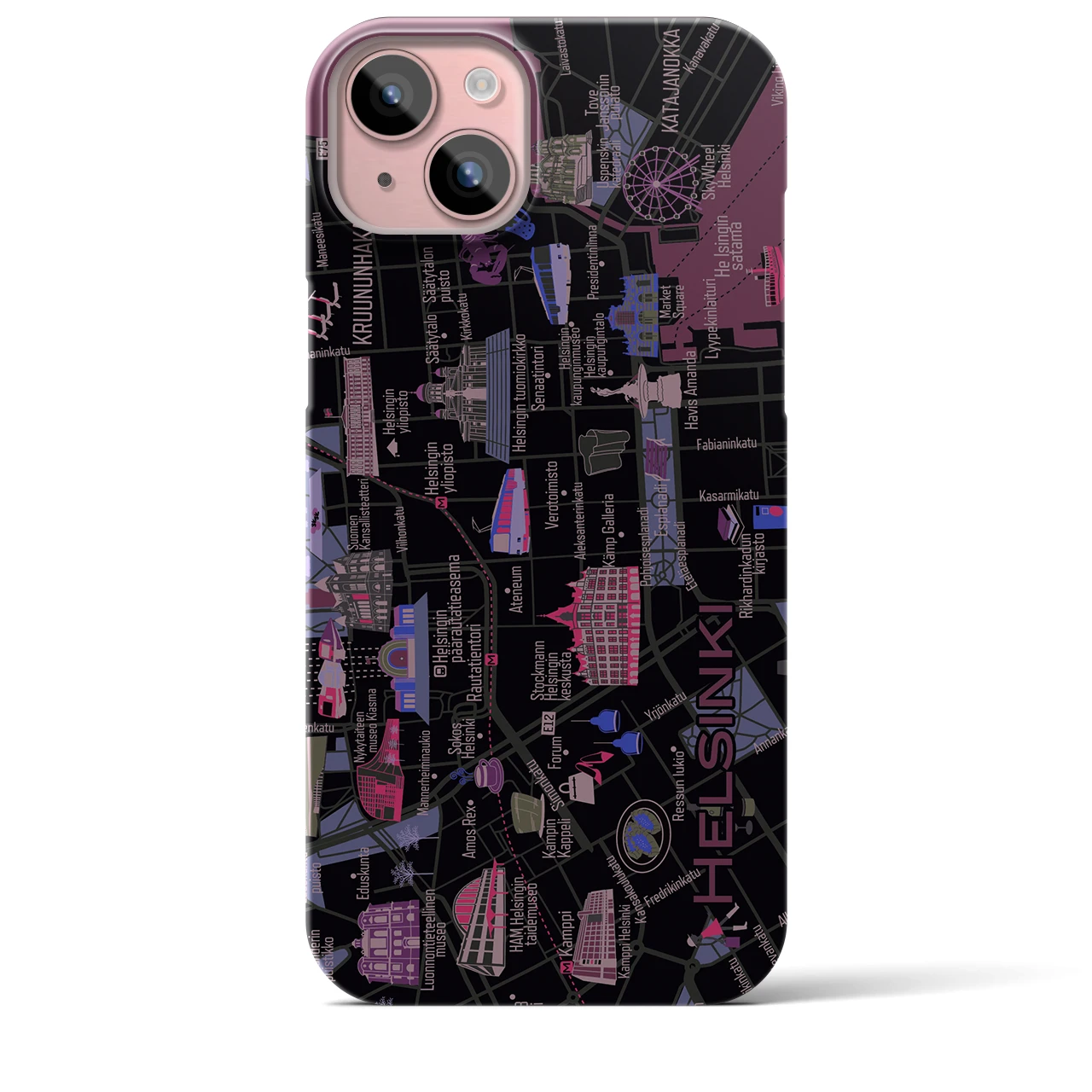 【ヘルシンキ】イラストマップiPhoneケース(バックカバータイプ)