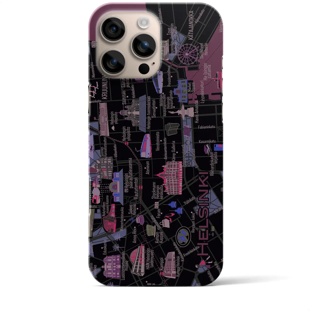 【ヘルシンキ】イラストマップiPhoneケース(バックカバータイプ)