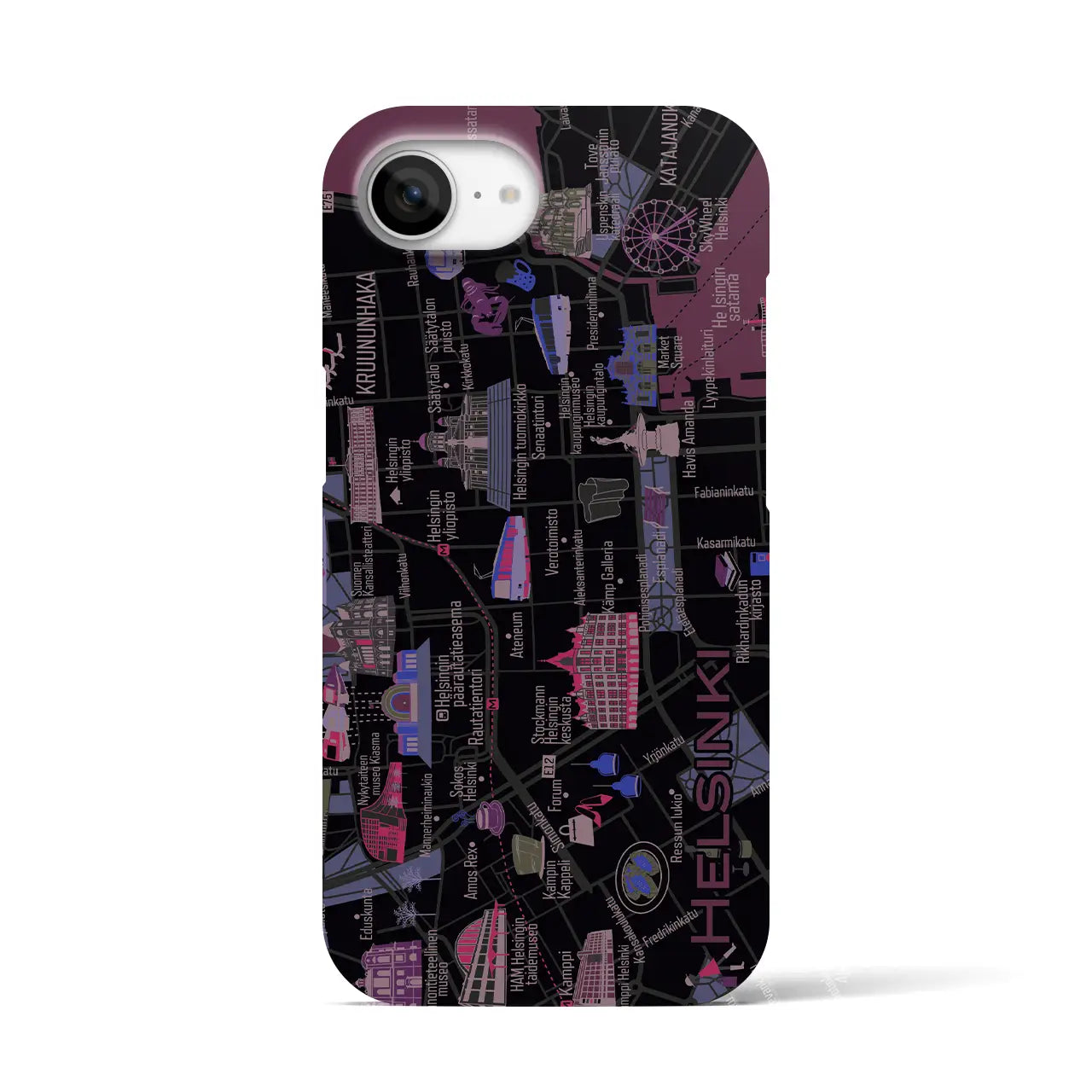 【ヘルシンキ】イラストマップiPhoneケース(バックカバータイプ)