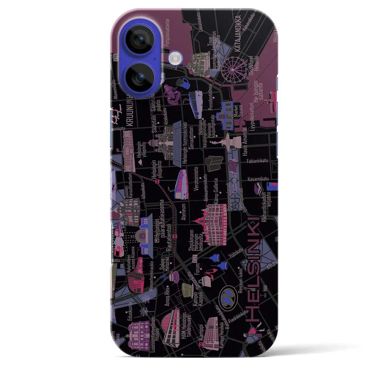 【ヘルシンキ】イラストマップiPhoneケース(バックカバータイプ)