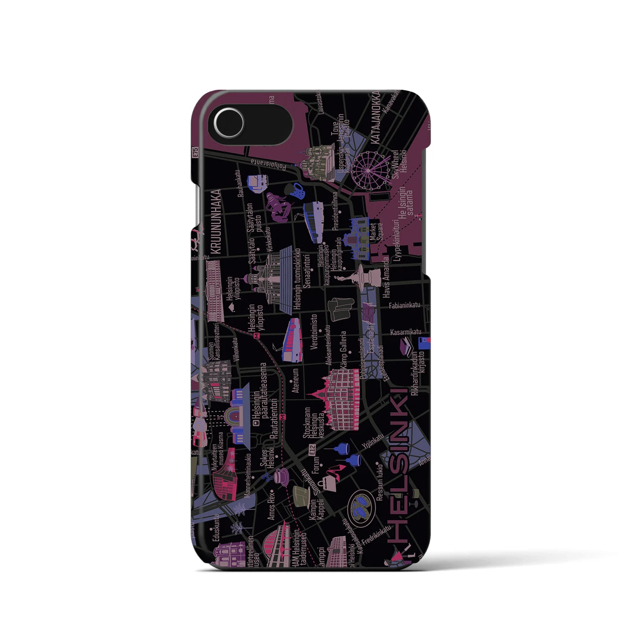 【ヘルシンキ】イラストマップiPhoneケース(バックカバータイプ)