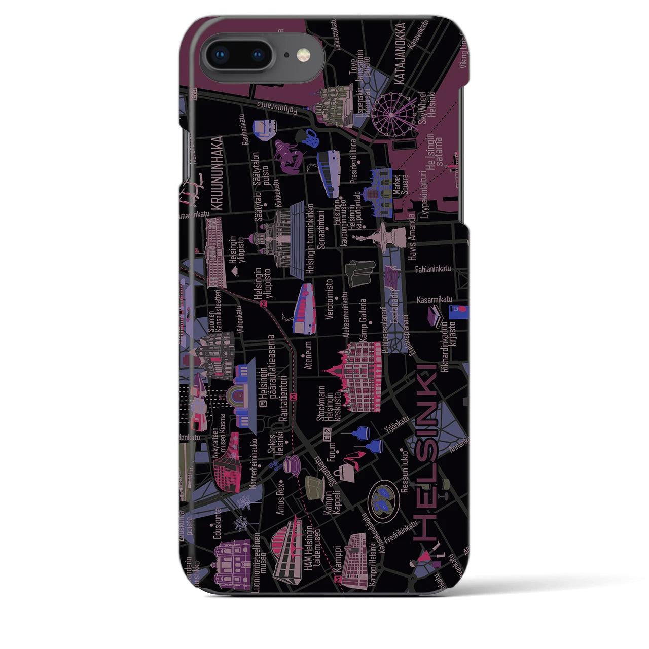 【ヘルシンキ】イラストマップiPhoneケース(バックカバータイプ)