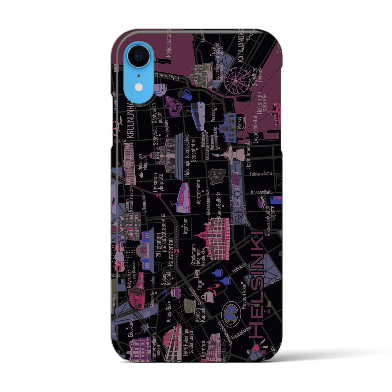 【ヘルシンキ】イラストマップiPhoneケース(バックカバータイプ)