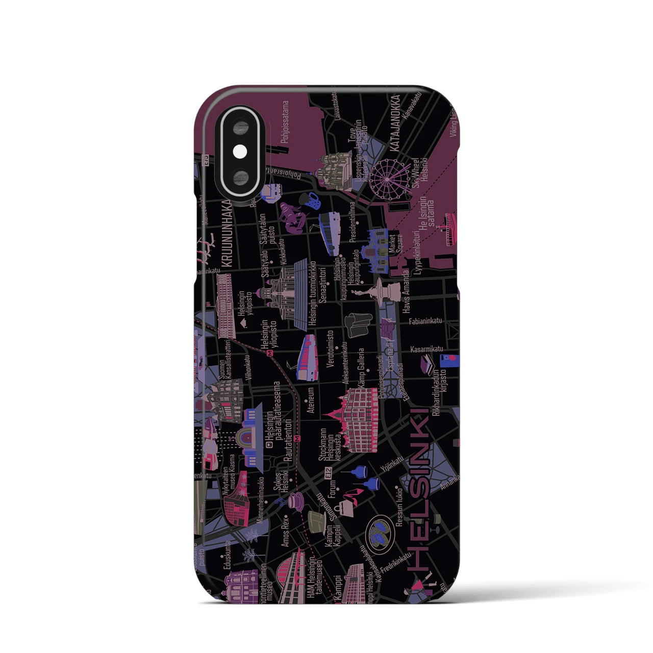 【ヘルシンキ】イラストマップiPhoneケース(バックカバータイプ)