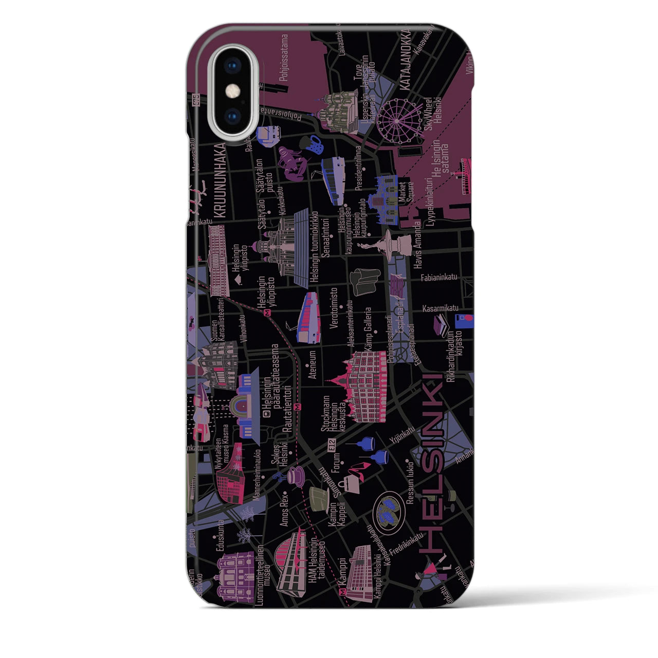 【ヘルシンキ】イラストマップiPhoneケース(バックカバータイプ)