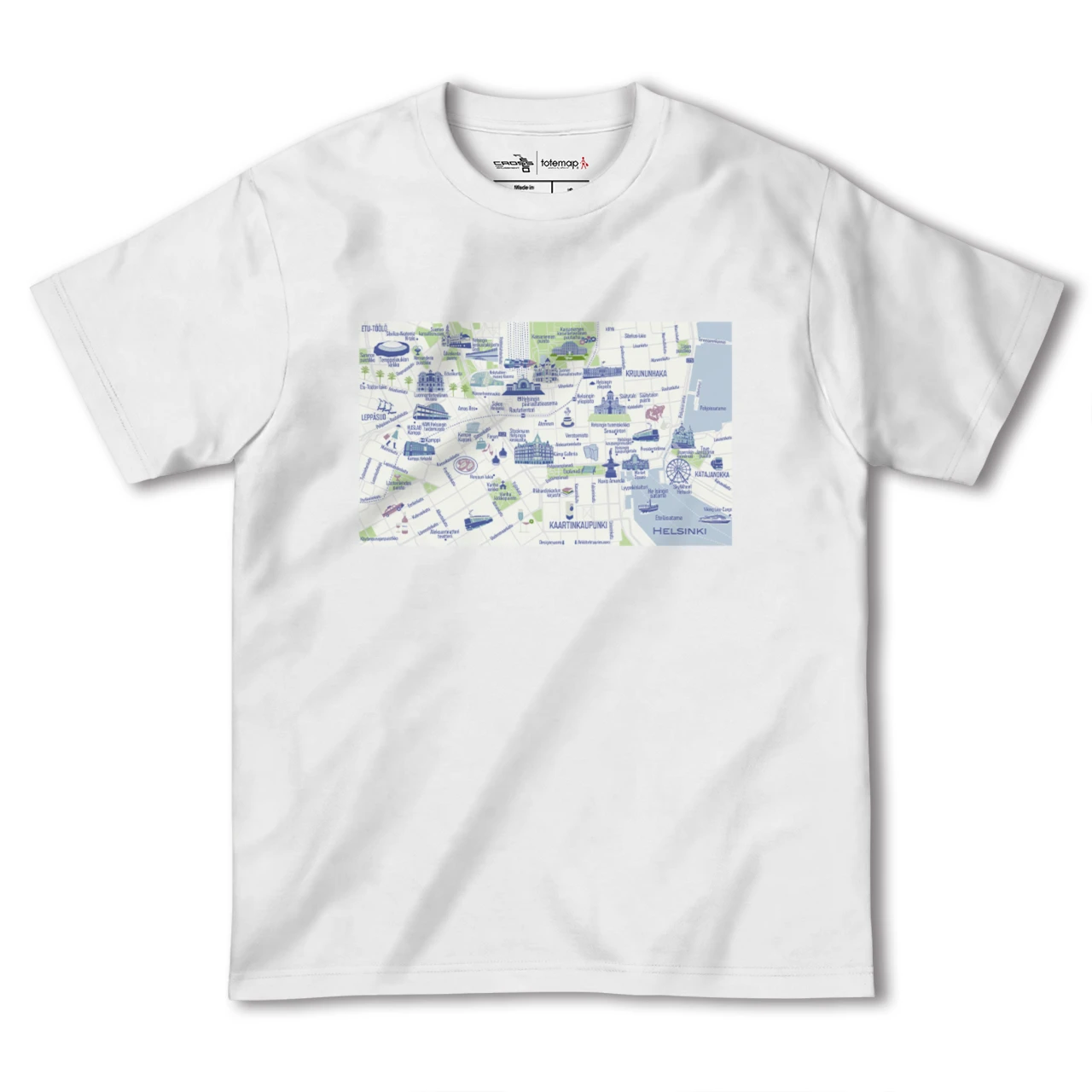 【ヘルシンキ(フィンランド)】イラストマップTシャツ