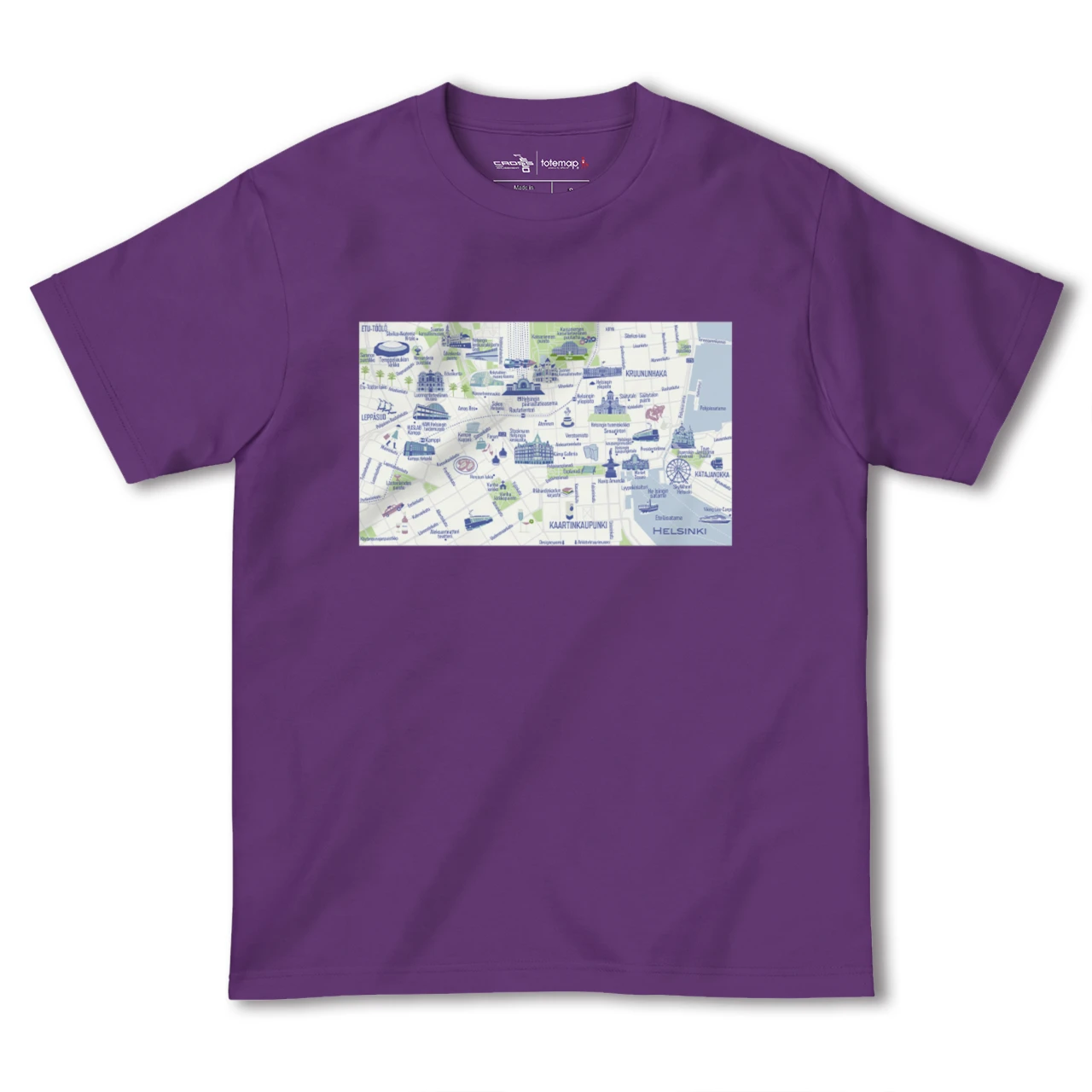 【ヘルシンキ(フィンランド)】イラストマップTシャツ
