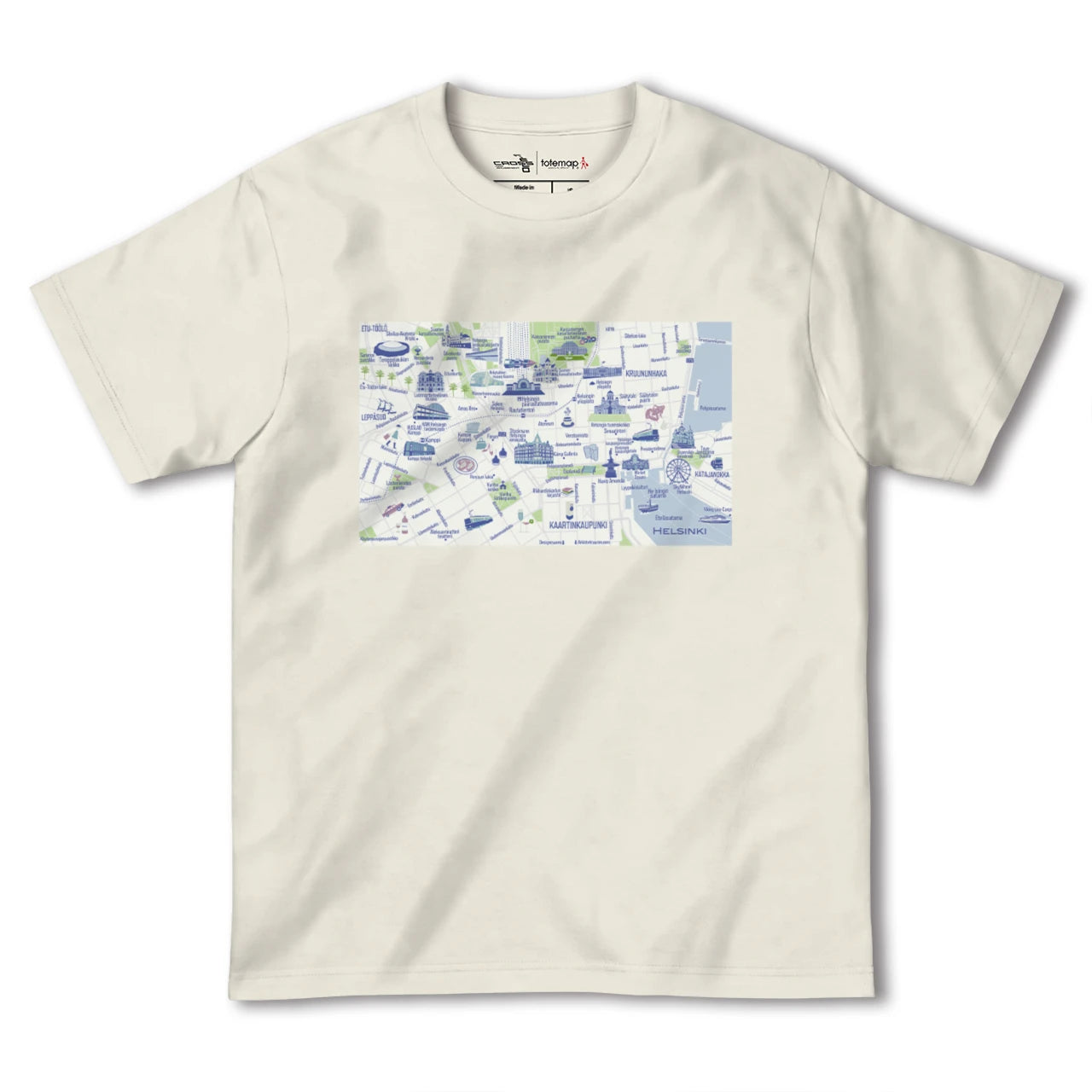 【ヘルシンキ(フィンランド)】イラストマップTシャツ