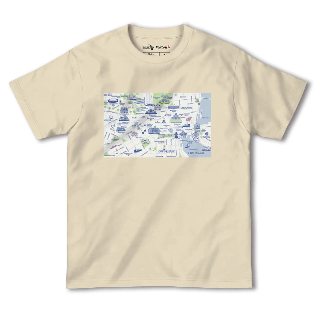 【ヘルシンキ(フィンランド)】イラストマップTシャツ