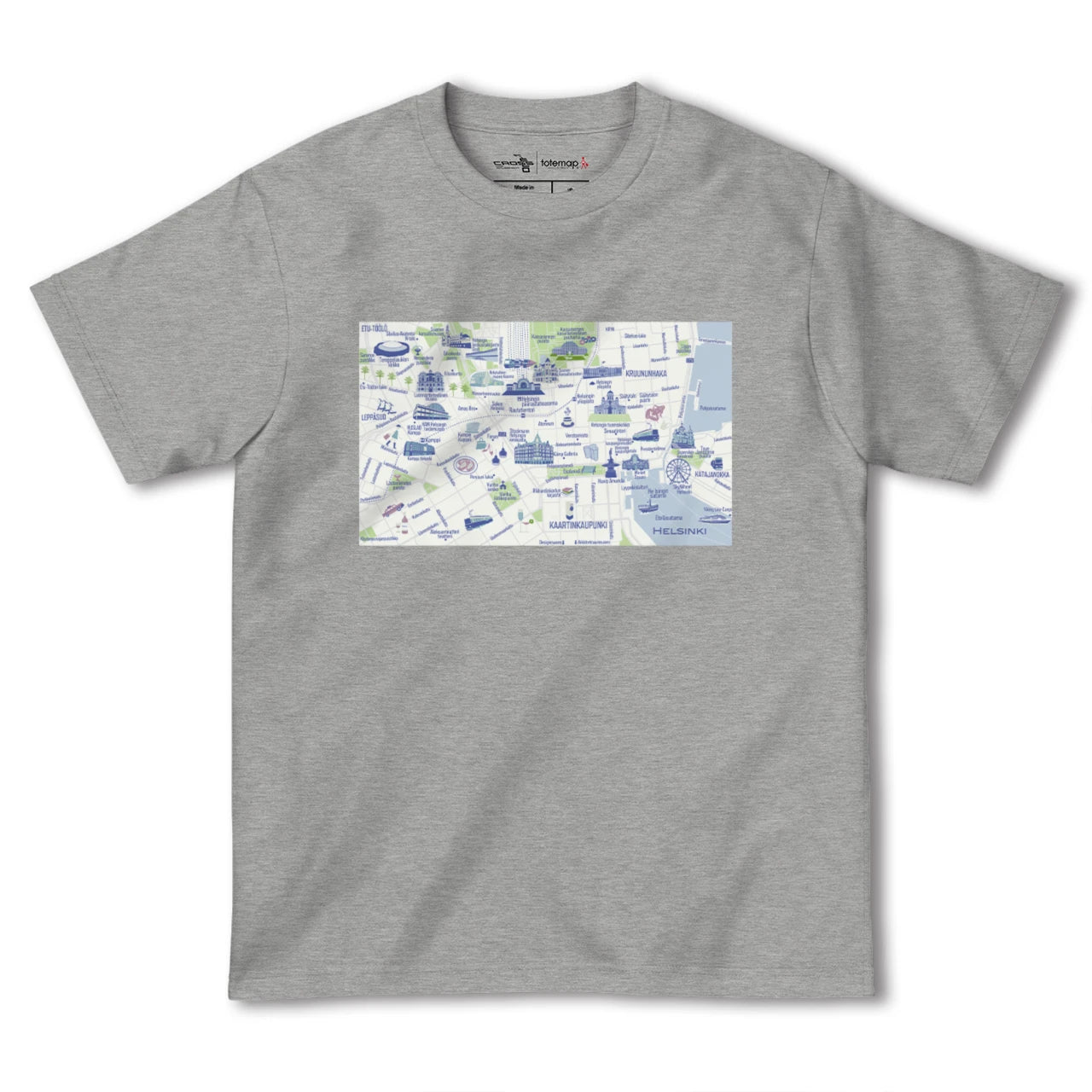 【ヘルシンキ(フィンランド)】イラストマップTシャツ