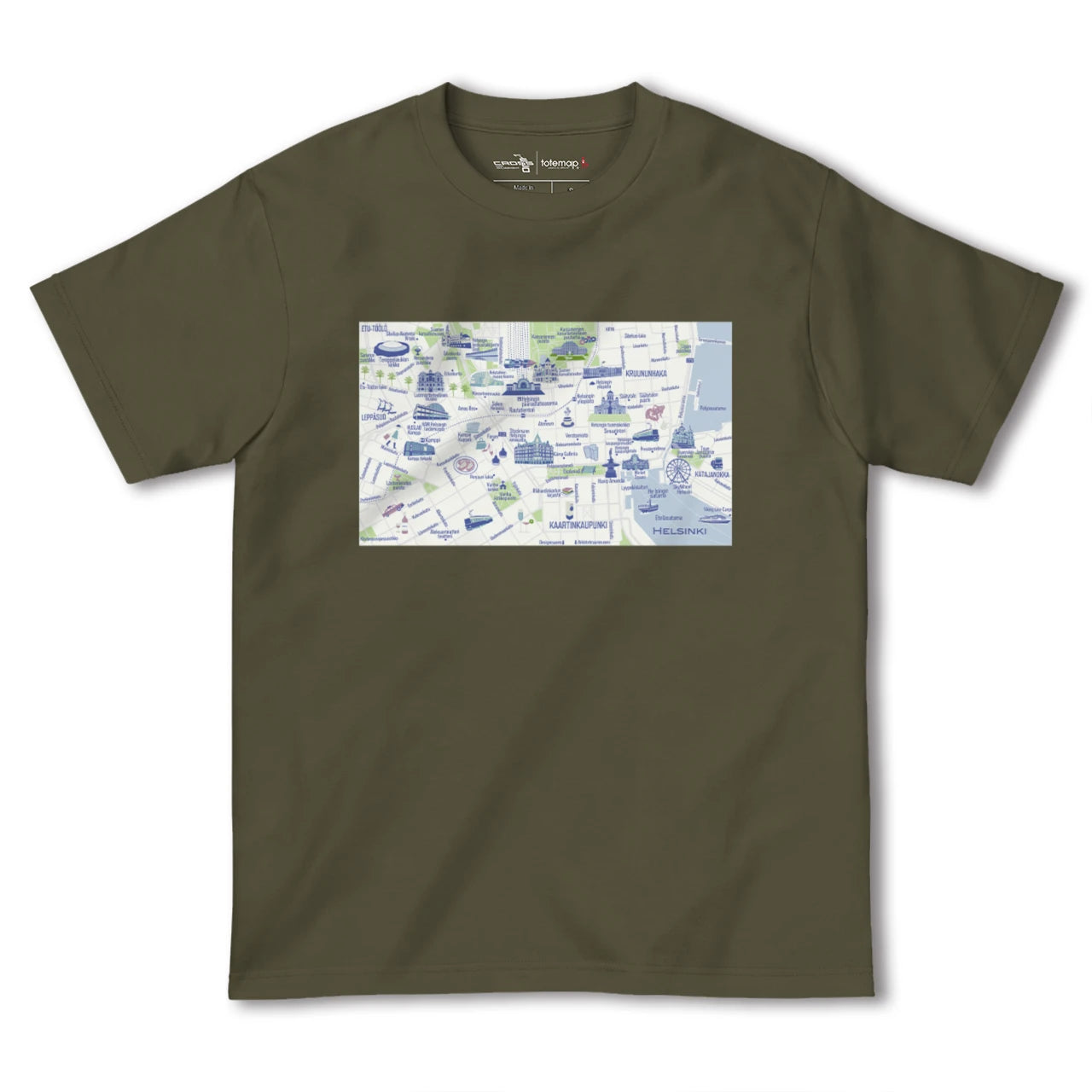 【ヘルシンキ(フィンランド)】イラストマップTシャツ