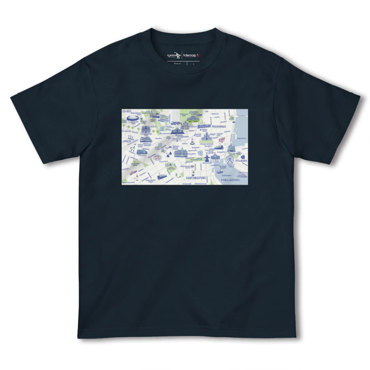 【ヘルシンキ(フィンランド)】イラストマップTシャツ