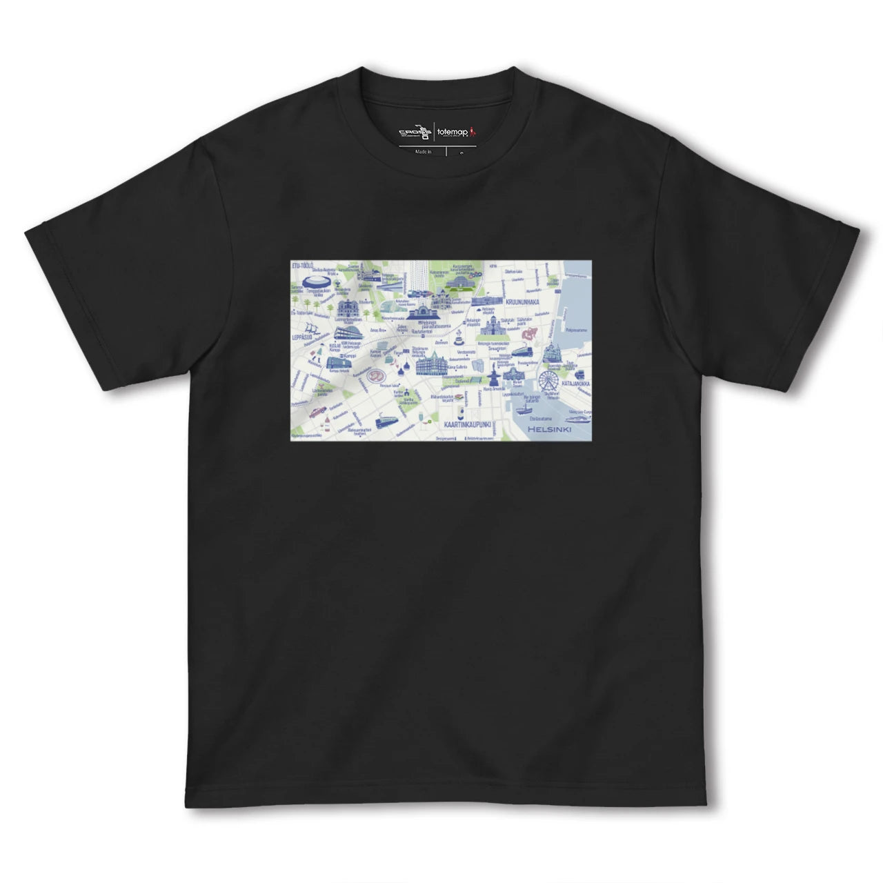 【ヘルシンキ(フィンランド)】イラストマップTシャツ