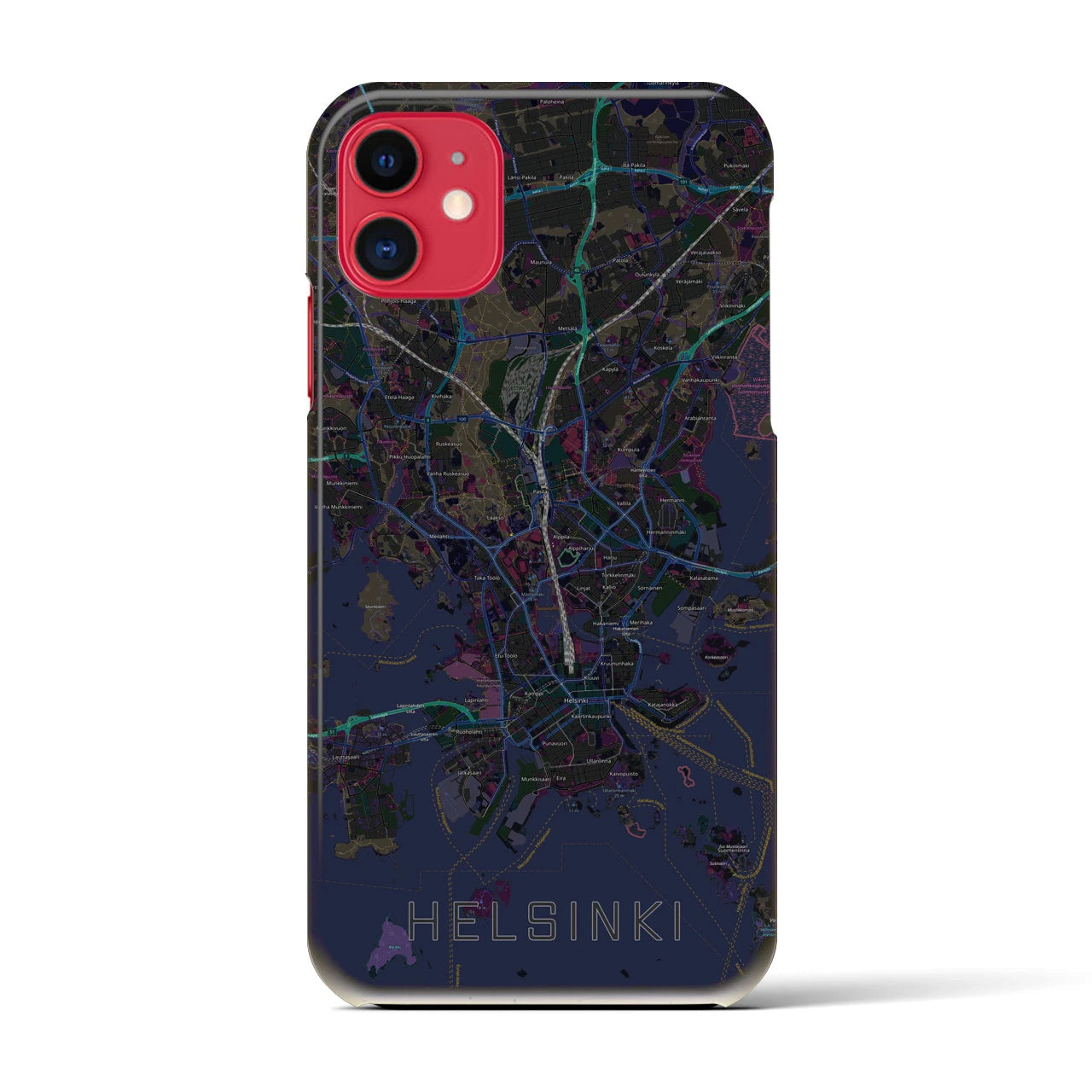 【ヘルシンキ(フィンランド)】地図柄iPhoneケース(バックカバータイプ)