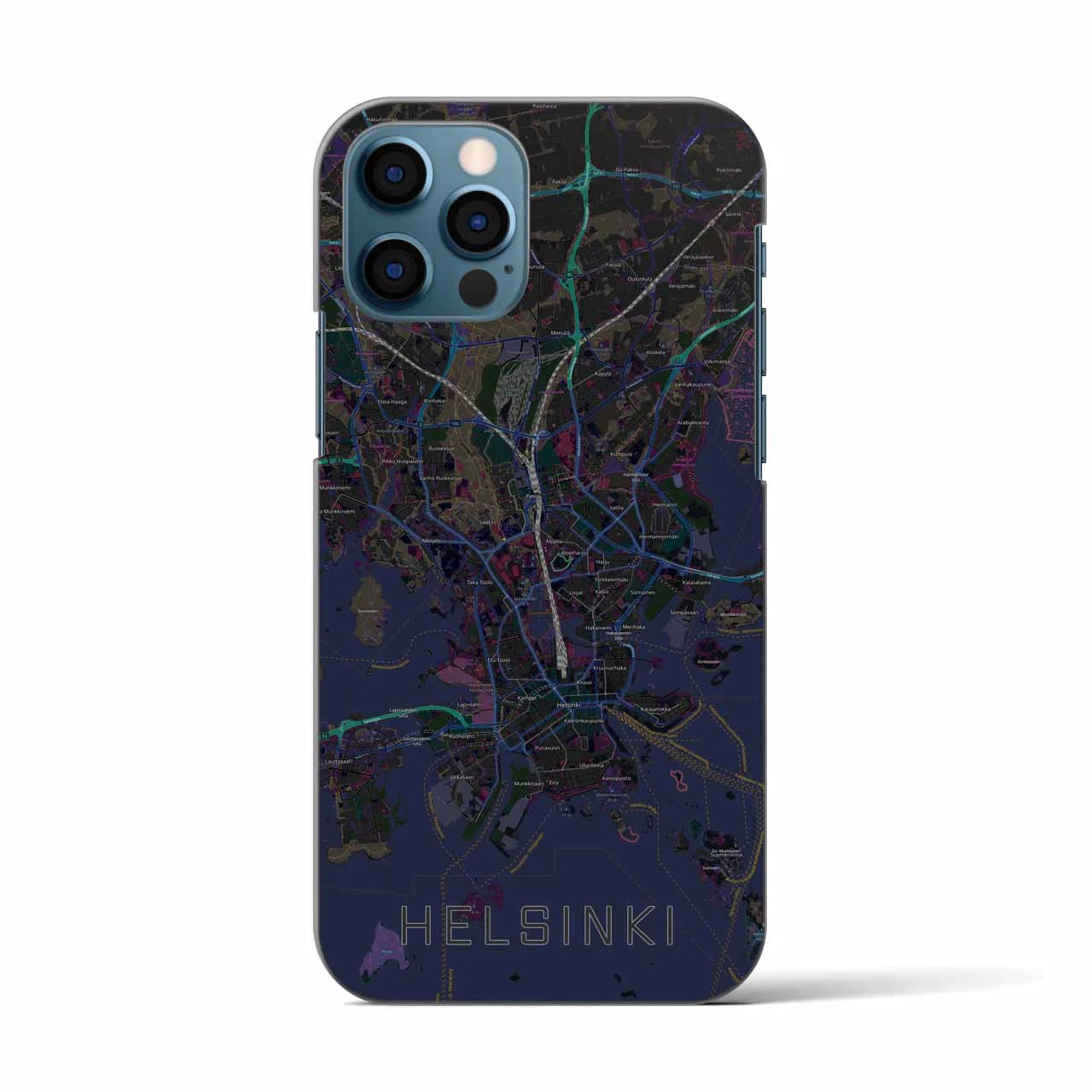 【ヘルシンキ(フィンランド)】地図柄iPhoneケース(バックカバータイプ)