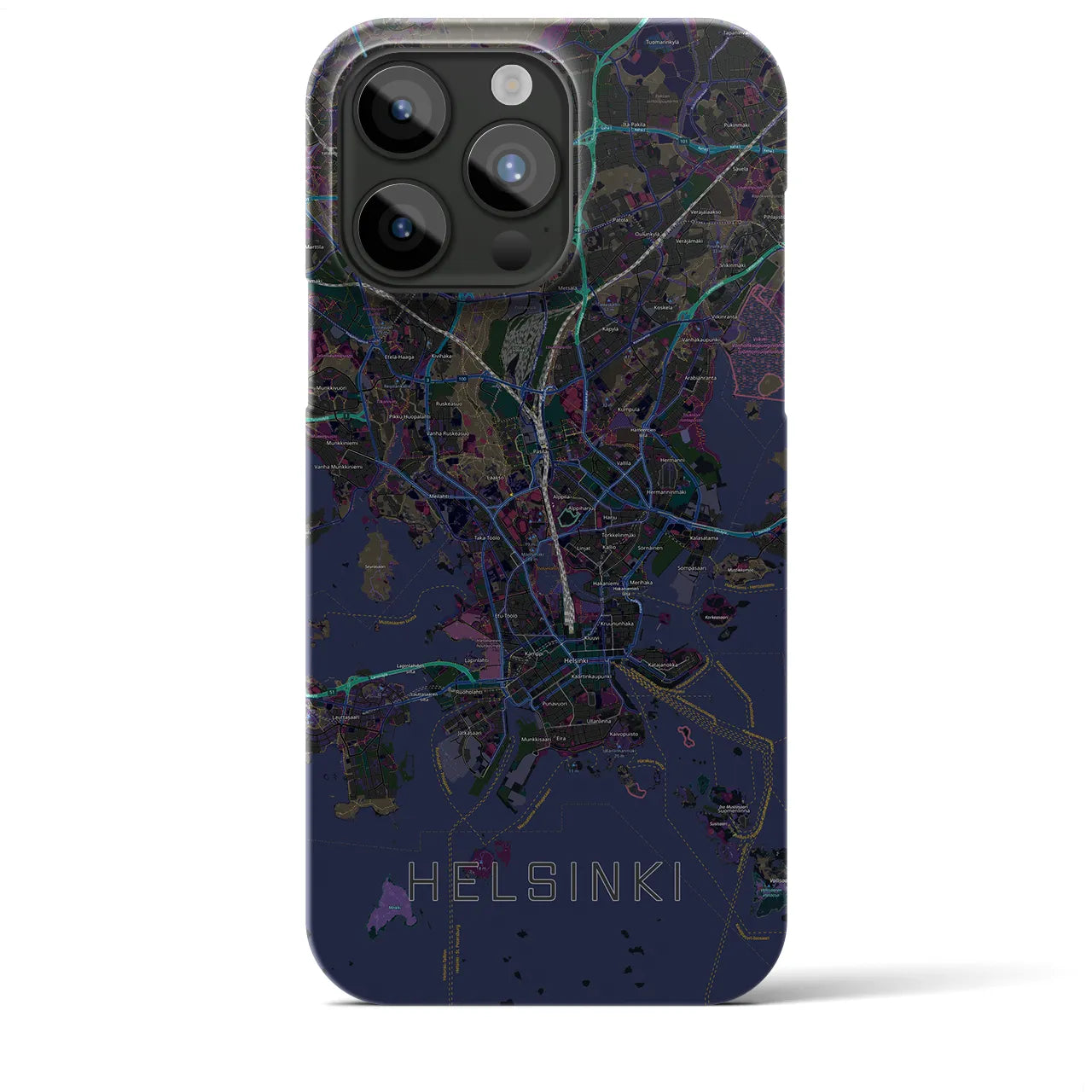 【ヘルシンキ(フィンランド)】地図柄iPhoneケース(バックカバータイプ)